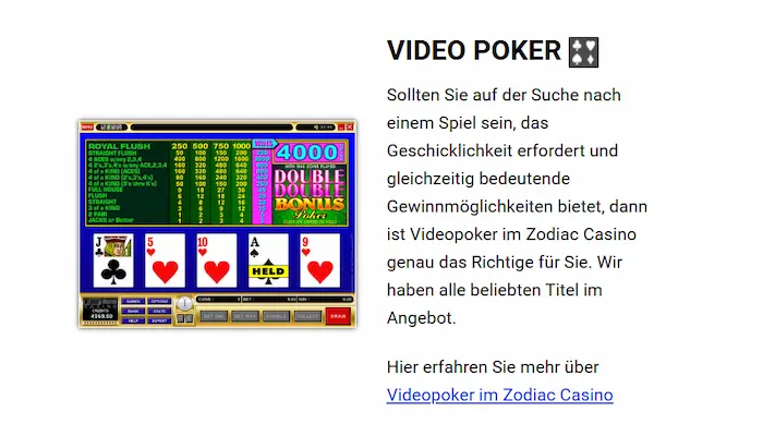 Zodiac Casino Spiel